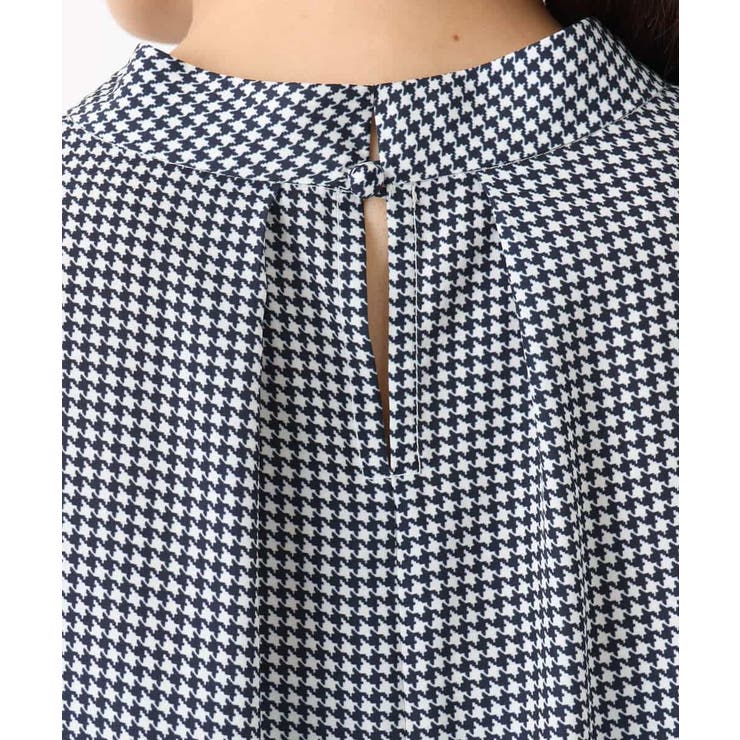 ボウタイ付き千鳥柄プリントブラウス/洗える | MK MICHEL KLEIN | 詳細画像27 