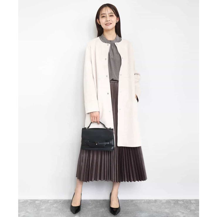 ボウタイ付き千鳥柄プリントブラウス/洗える | MK MICHEL KLEIN | 詳細画像6 