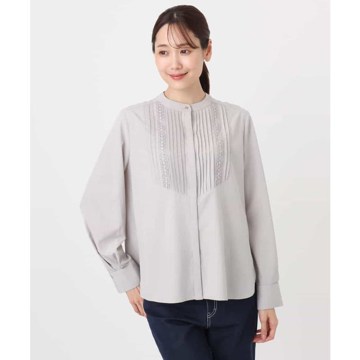 フロントピンタックレースブラウス/洗える | MK MICHEL KLEIN | 詳細画像10 