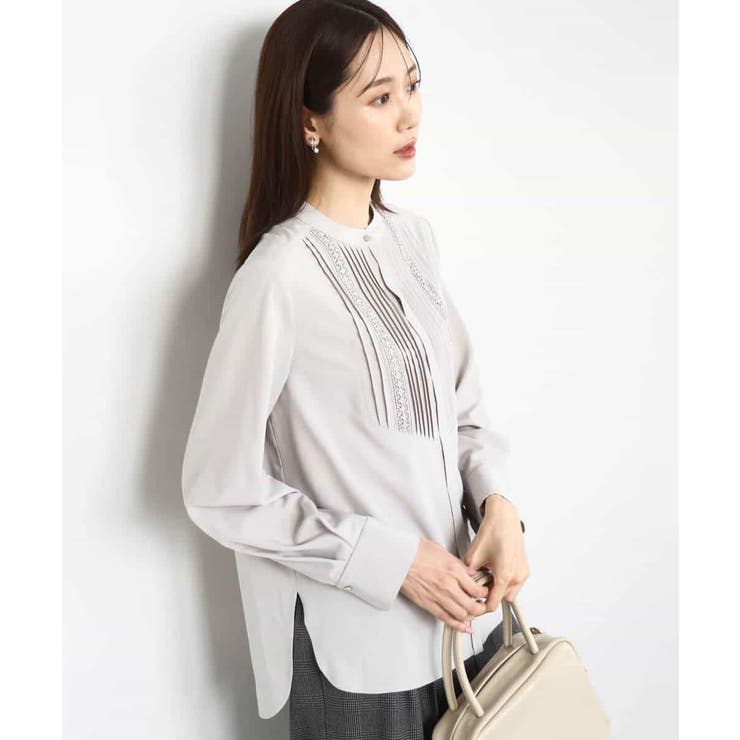 フロントピンタックレースブラウス/洗える | MK MICHEL KLEIN | 詳細画像6 