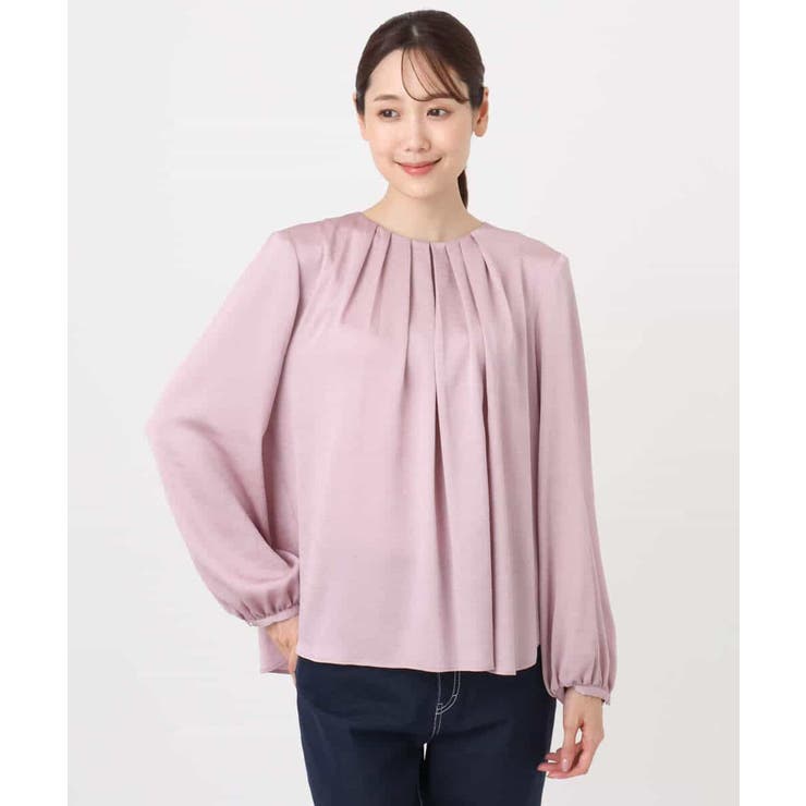 ウェーブサテンタックディティールブラウス/洗える | MK MICHEL KLEIN | 詳細画像12 