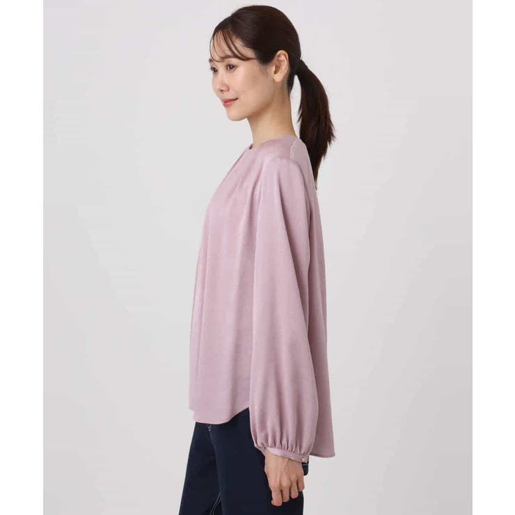 ウェーブサテンタックディティールブラウス/洗える | MK MICHEL KLEIN | 詳細画像13 