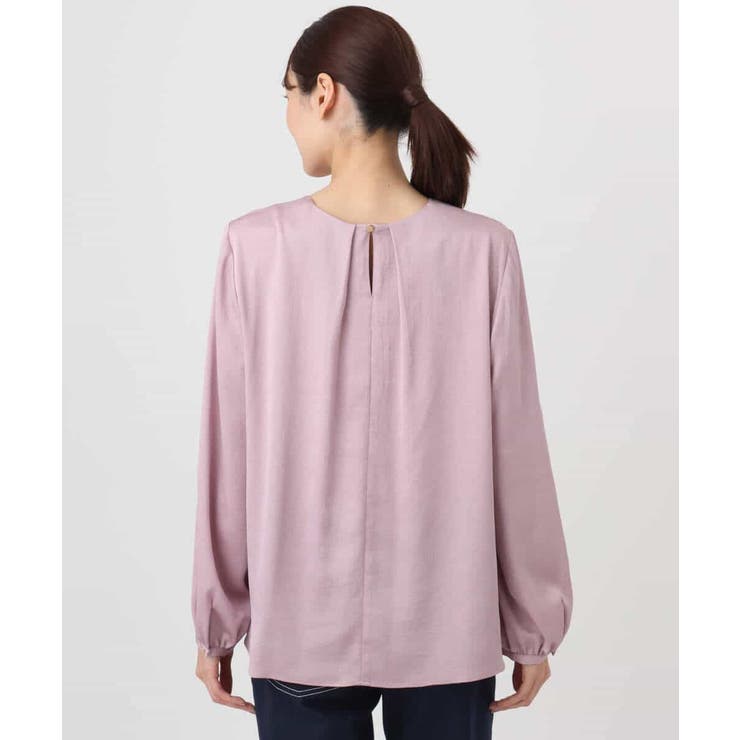 ウェーブサテンタックディティールブラウス/洗える | MK MICHEL KLEIN | 詳細画像14 