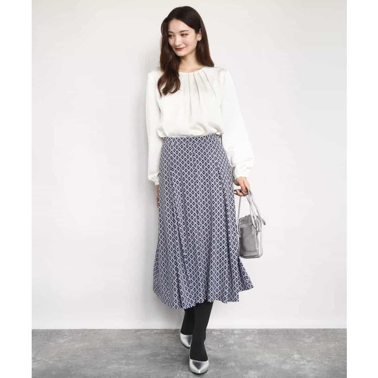 ウェーブサテンタックディティールブラウス/洗える | MK MICHEL KLEIN | 詳細画像5 