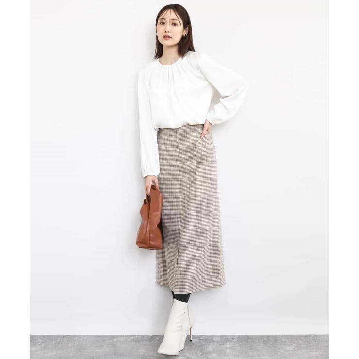 ウェーブサテンタックディティールブラウス/洗える | MK MICHEL KLEIN | 詳細画像8 