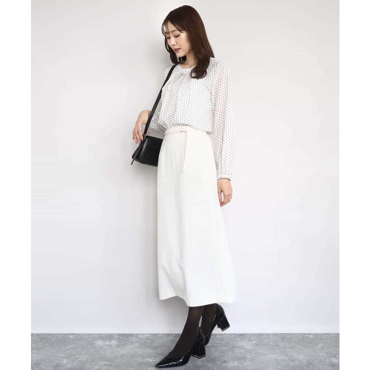 ボウタイ風幾何柄ブラウス/洗える | MK MICHEL KLEIN | 詳細画像12 