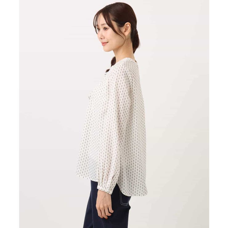 ボウタイ風幾何柄ブラウス/洗える | MK MICHEL KLEIN | 詳細画像14 