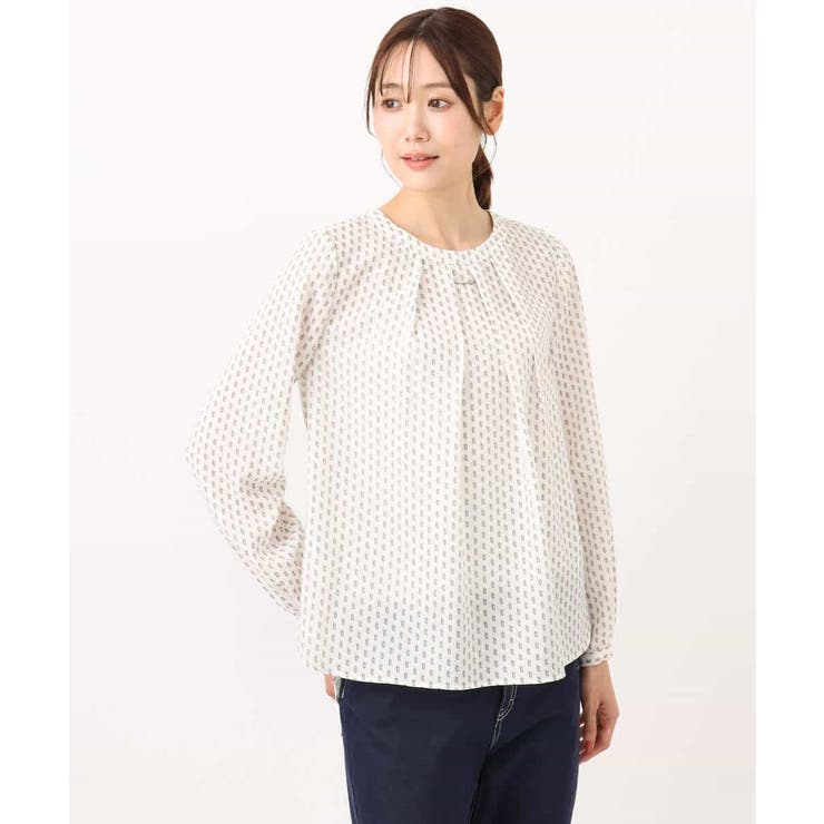 ボウタイ風幾何柄ブラウス/洗える | MK MICHEL KLEIN | 詳細画像22 