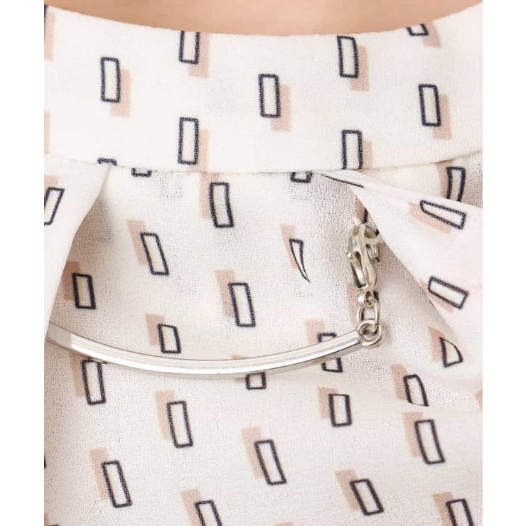 ボウタイ風幾何柄ブラウス/洗える | MK MICHEL KLEIN | 詳細画像24 