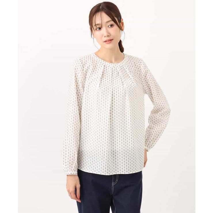 ボウタイ風幾何柄ブラウス/洗える | MK MICHEL KLEIN | 詳細画像25 