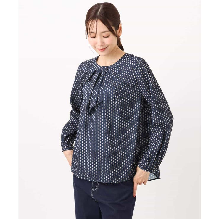 ボウタイ風幾何柄ブラウス/洗える | MK MICHEL KLEIN | 詳細画像27 