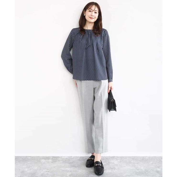 ボウタイ風幾何柄ブラウス/洗える | MK MICHEL KLEIN | 詳細画像3 