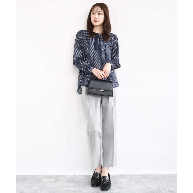 ボウタイ風幾何柄ブラウス/洗える | MK MICHEL KLEIN | 詳細画像4 