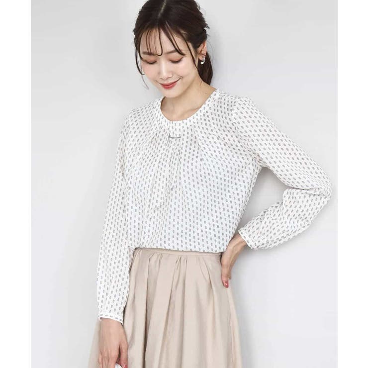 ボウタイ風幾何柄ブラウス/洗える | MK MICHEL KLEIN | 詳細画像6 
