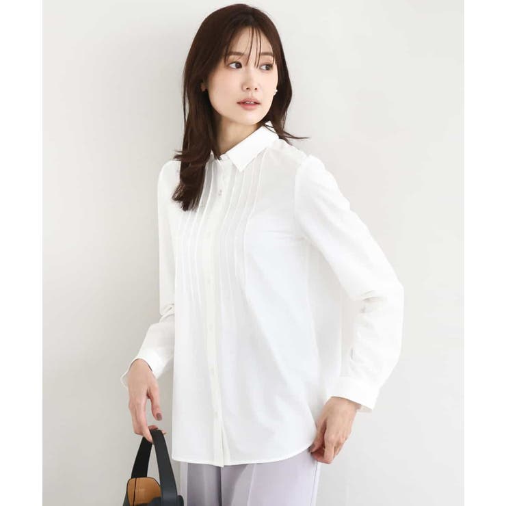 ホワイト | ストレッチジャージシャツ/洗える | MK MICHEL KLEIN