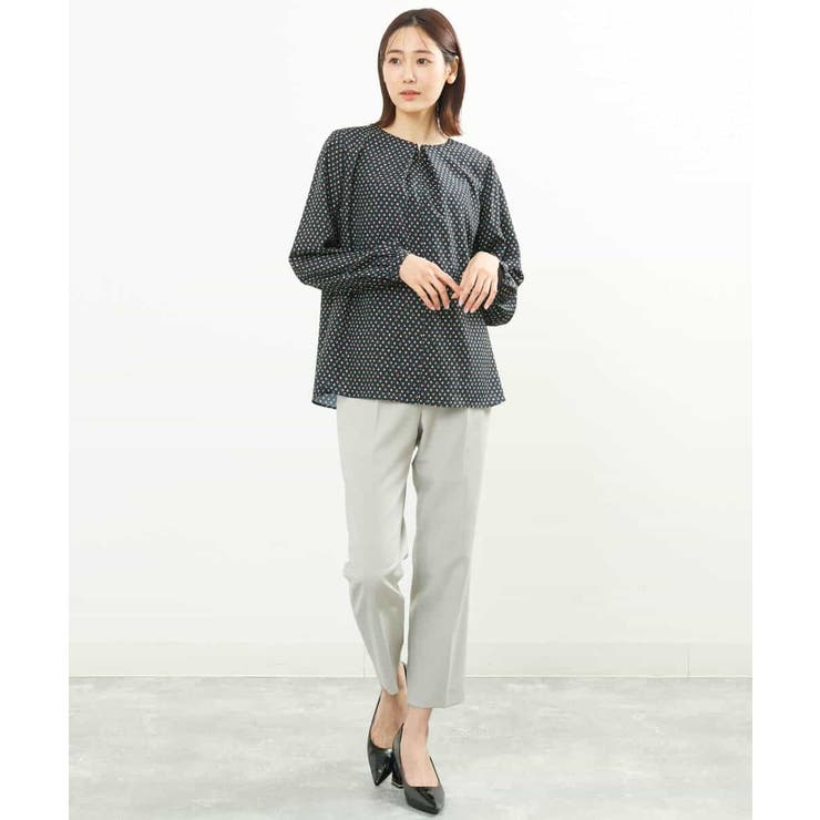 ダイヤドット幾何学柄ブラウス/洗える | MK MICHEL KLEIN | 詳細画像11 