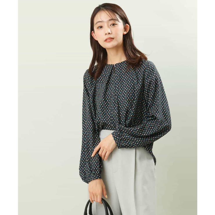 ダイヤドット幾何学柄ブラウス/洗える | MK MICHEL KLEIN | 詳細画像2 