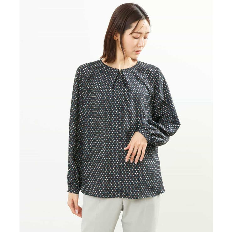 ダイヤドット幾何学柄ブラウス/洗える | MK MICHEL KLEIN | 詳細画像7 
