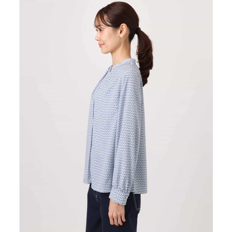 幾何柄バンドカラーブラウス/洗える | MK MICHEL KLEIN | 詳細画像11 