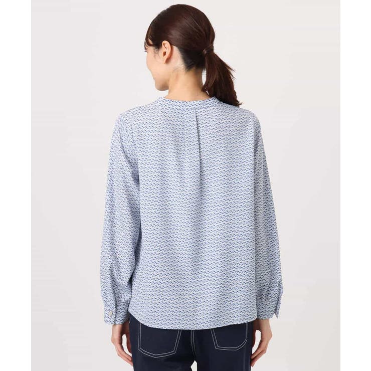 幾何柄バンドカラーブラウス/洗える | MK MICHEL KLEIN | 詳細画像12 