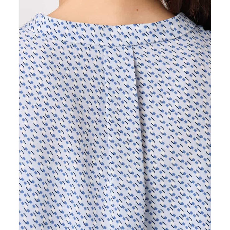 幾何柄バンドカラーブラウス/洗える | MK MICHEL KLEIN | 詳細画像14 