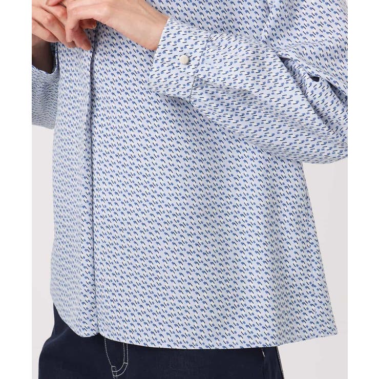 幾何柄バンドカラーブラウス/洗える | MK MICHEL KLEIN | 詳細画像16 