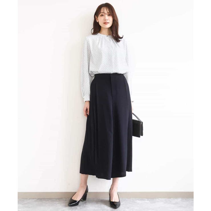 幾何柄バンドカラーブラウス/洗える | MK MICHEL KLEIN | 詳細画像5 