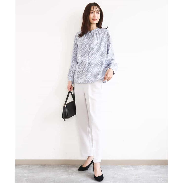 幾何柄バンドカラーブラウス/洗える | MK MICHEL KLEIN | 詳細画像8 