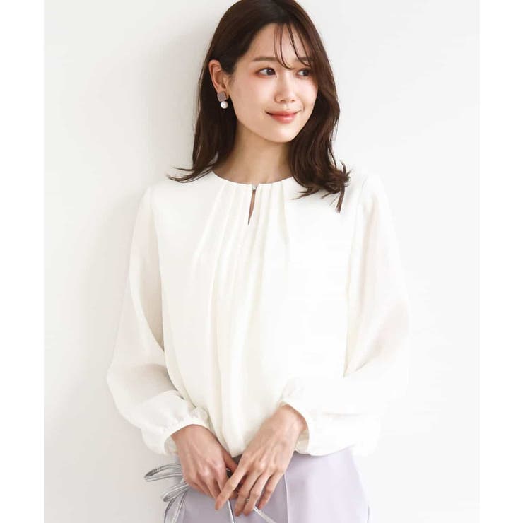 アイボリー | バルーンヘムブラウス/洗える | MK MICHEL KLEIN