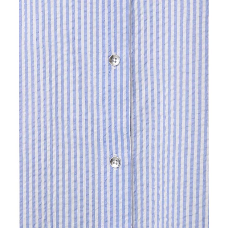 ストライプ柄サッカーシャツブラウス/洗える | MK MICHEL KLEIN | 詳細画像23 