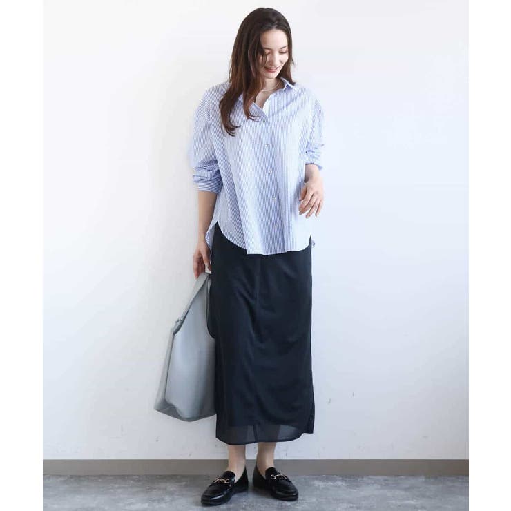 ストライプ柄サッカーシャツブラウス/洗える | MK MICHEL KLEIN | 詳細画像6 