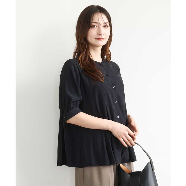 MICHEL  / ミッシェルクラン [接触冷感/UVカット]クルーネック Tブラウス(セットアップ対応) MICHEL KLEIN｜[接触冷感]クルーネック Tブラウス(セットアップ