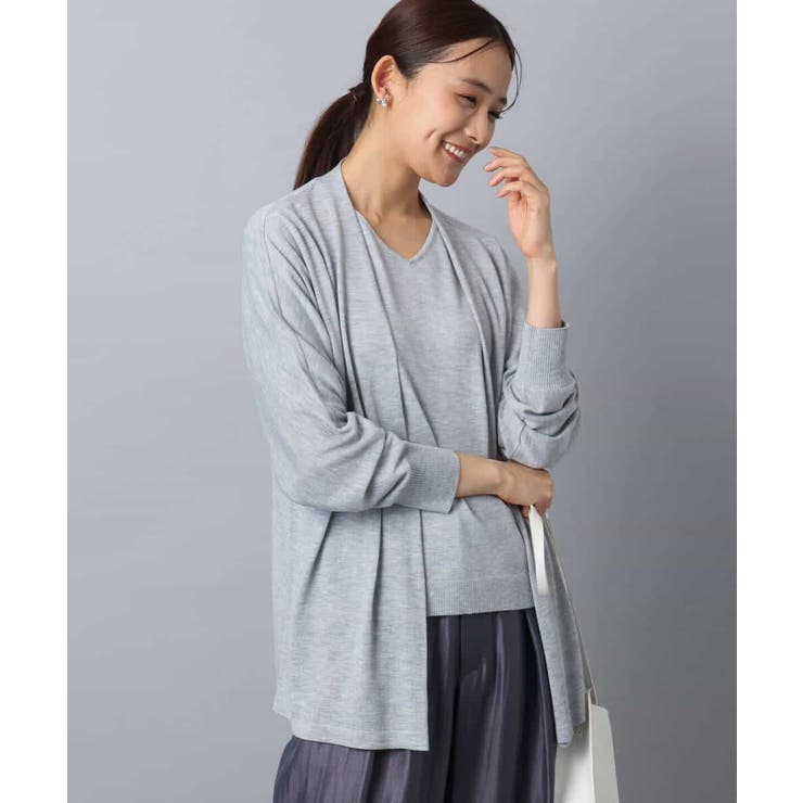 ドルマン袖カーディガン×半袖プルオーバー ニットアンサンブル/洗える | MK MICHEL KLEIN | 詳細画像11 