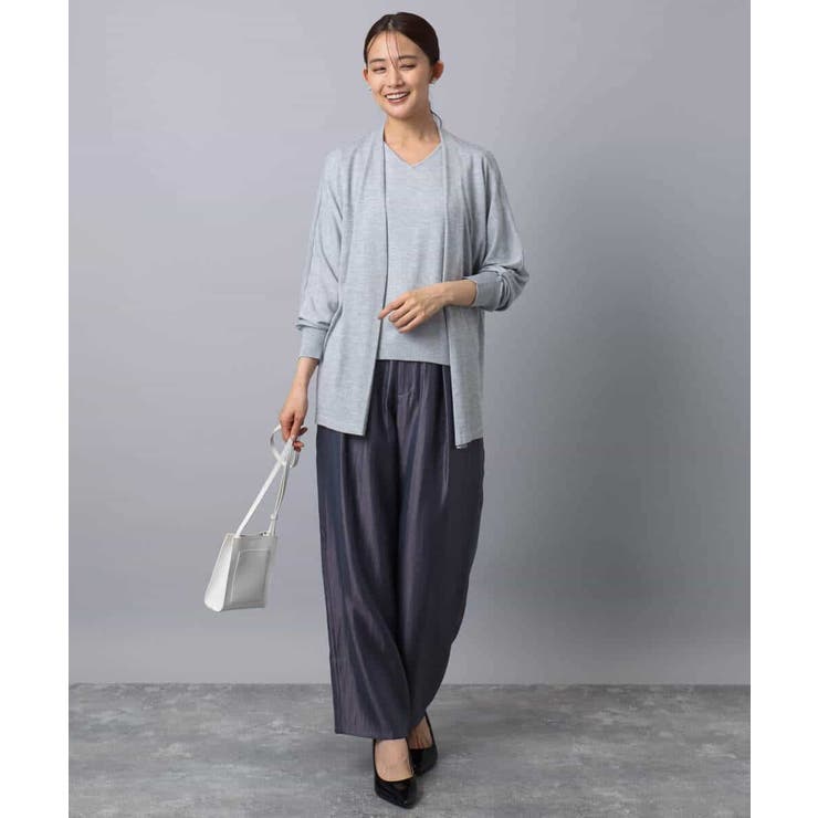 ドルマン袖カーディガン×半袖プルオーバー ニットアンサンブル/洗える | MK MICHEL KLEIN | 詳細画像13 