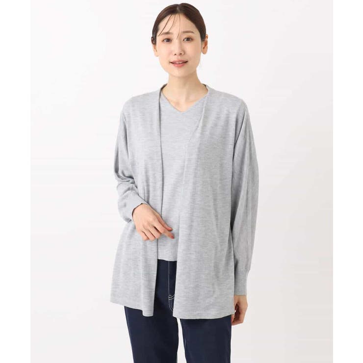 ドルマン袖カーディガン×半袖プルオーバー ニットアンサンブル/洗える | MK MICHEL KLEIN | 詳細画像15 