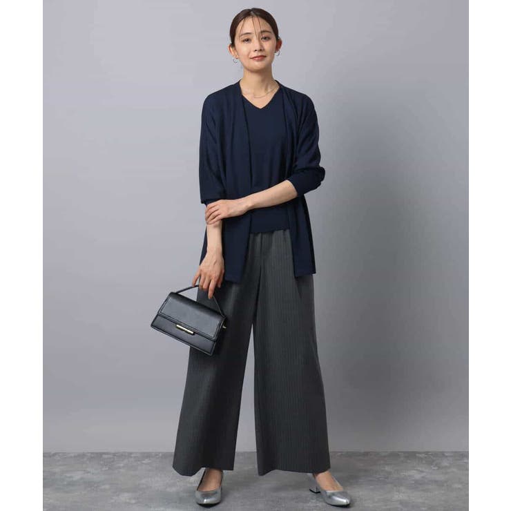 ドルマン袖カーディガン×半袖プルオーバー ニットアンサンブル/洗える | MK MICHEL KLEIN | 詳細画像3 