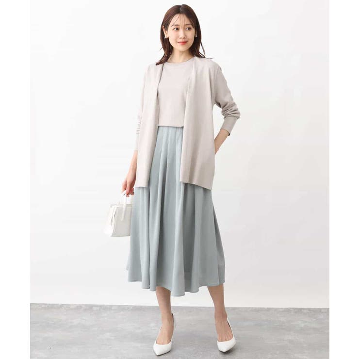 メル極美品エポカニット⭐︎エブール⭐︎フォクシー⭐︎ルネ⭐︎セルフォード⭐︎ セルフォード プリーツホールガーメントニットワンピース ロング