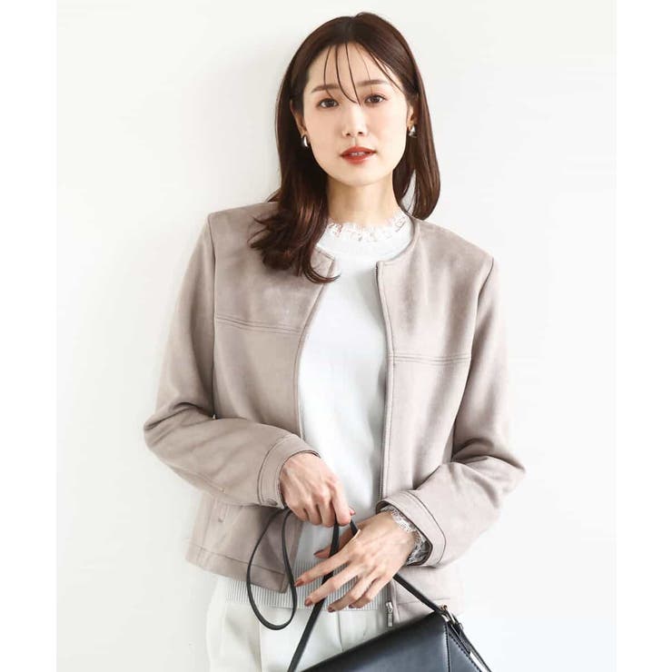 フェイクスウェードショートブルゾン/洗える | MK MICHEL KLEIN | 詳細画像1 