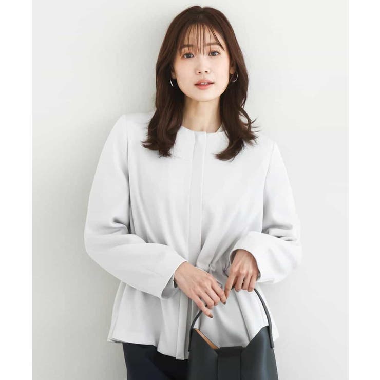 ギャザーデザイン ジップアップブルゾン/撥水/防シワ/洗える | MK MICHEL KLEIN | 詳細画像12 