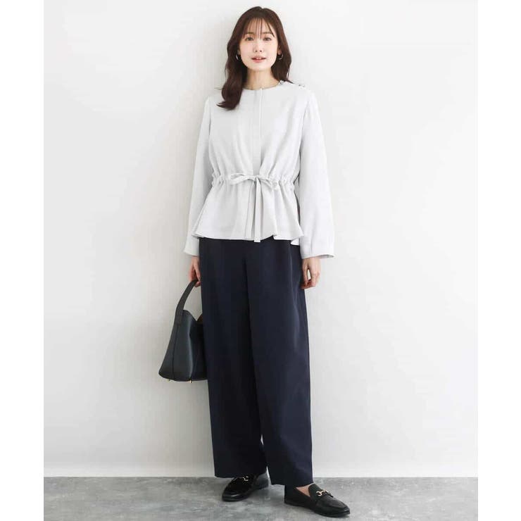 ギャザーデザイン ジップアップブルゾン/撥水/防シワ/洗える | MK MICHEL KLEIN | 詳細画像13 