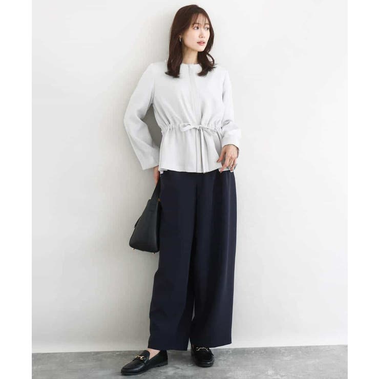 ギャザーデザイン ジップアップブルゾン/撥水/防シワ/洗える | MK MICHEL KLEIN | 詳細画像14 