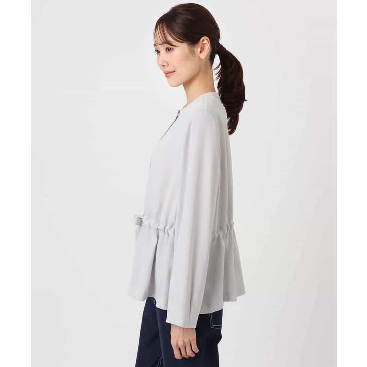 ギャザーデザイン ジップアップブルゾン/撥水/防シワ/洗える | MK MICHEL KLEIN | 詳細画像17 