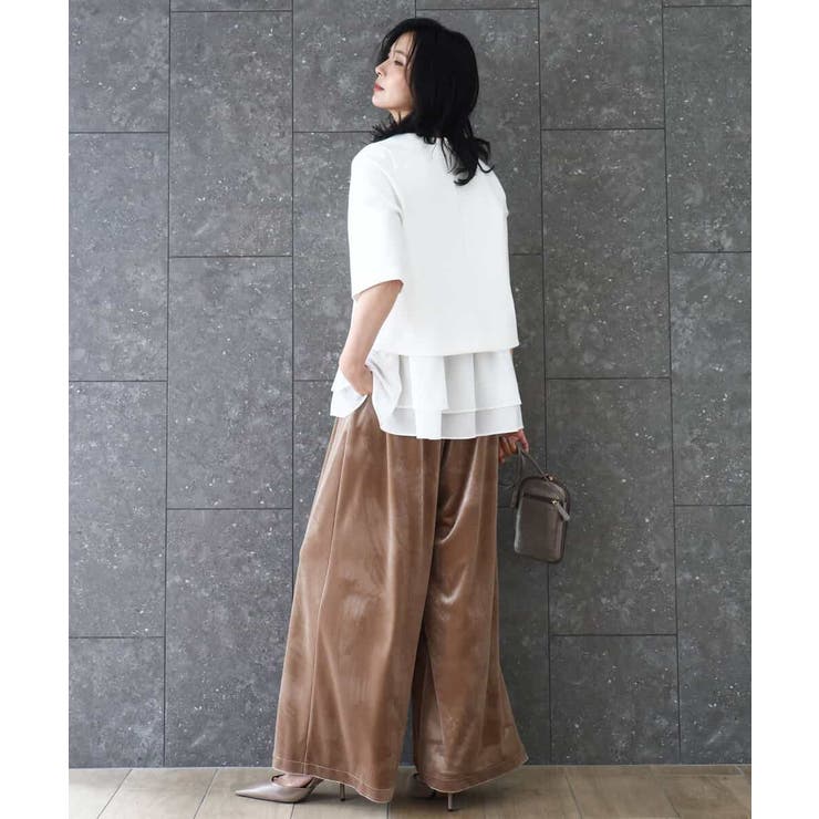 ポンチプルオーバー×ティアードフリルタンクトップ ツインセット/洗える | MK MICHEL KLEIN | 詳細画像13 