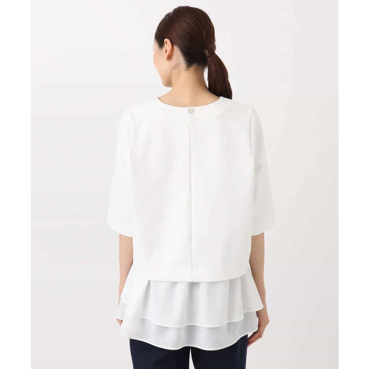 ポンチプルオーバー×ティアードフリルタンクトップ ツインセット/洗える | MK MICHEL KLEIN | 詳細画像16 