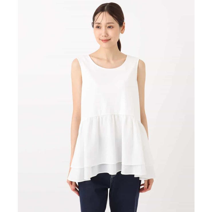 ポンチプルオーバー×ティアードフリルタンクトップ ツインセット/洗える | MK MICHEL KLEIN | 詳細画像22 