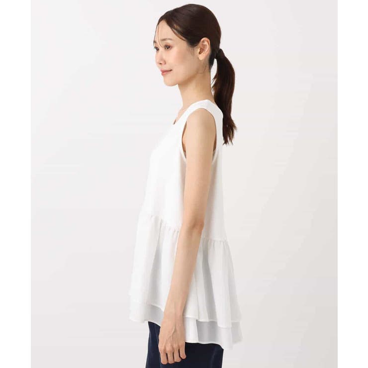 ポンチプルオーバー×ティアードフリルタンクトップ ツインセット/洗える | MK MICHEL KLEIN | 詳細画像23 