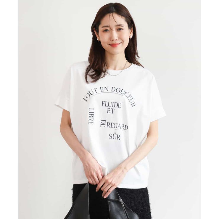 ホワイト | [UVカット/接触冷感/洗える]デザインロゴTシャツ | MK MICHEL KLEIN