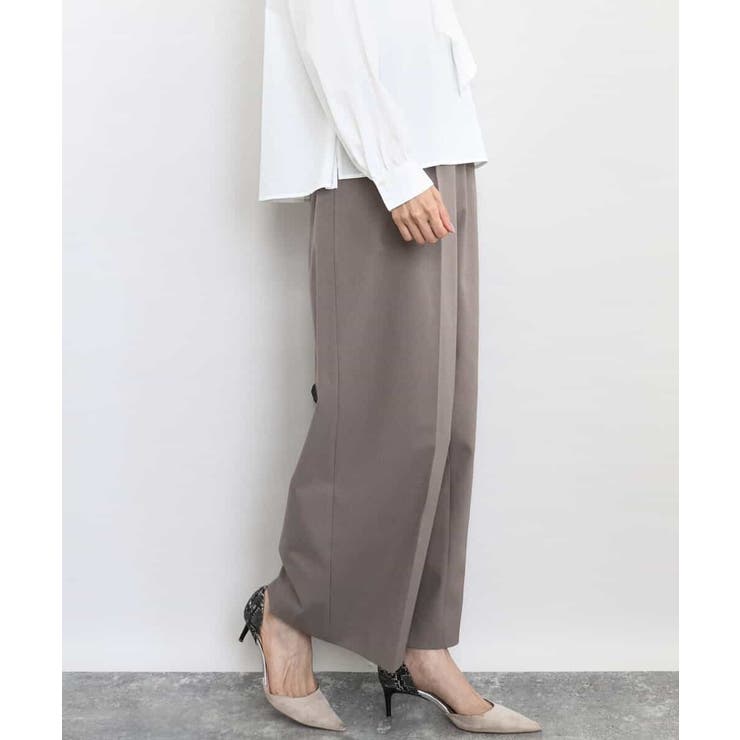 ストレートワイドシルエットパンツ（無地・チェック）/洗える | MK MICHEL KLEIN | 詳細画像1 