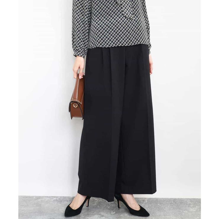 ストレートワイドシルエットパンツ（無地・チェック）/洗える | MK MICHEL KLEIN | 詳細画像20 