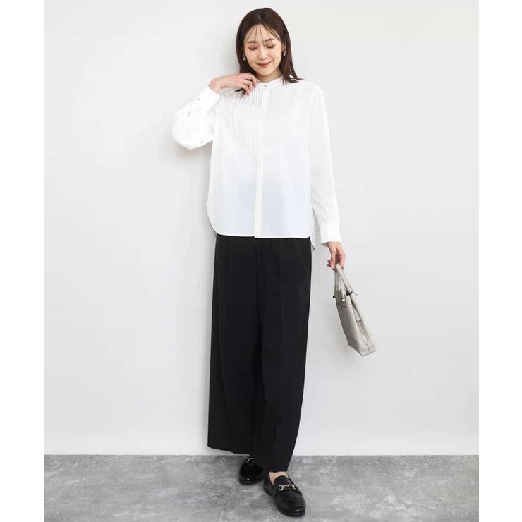 ストレートワイドシルエットパンツ（無地・チェック）/洗える | MK MICHEL KLEIN | 詳細画像26 